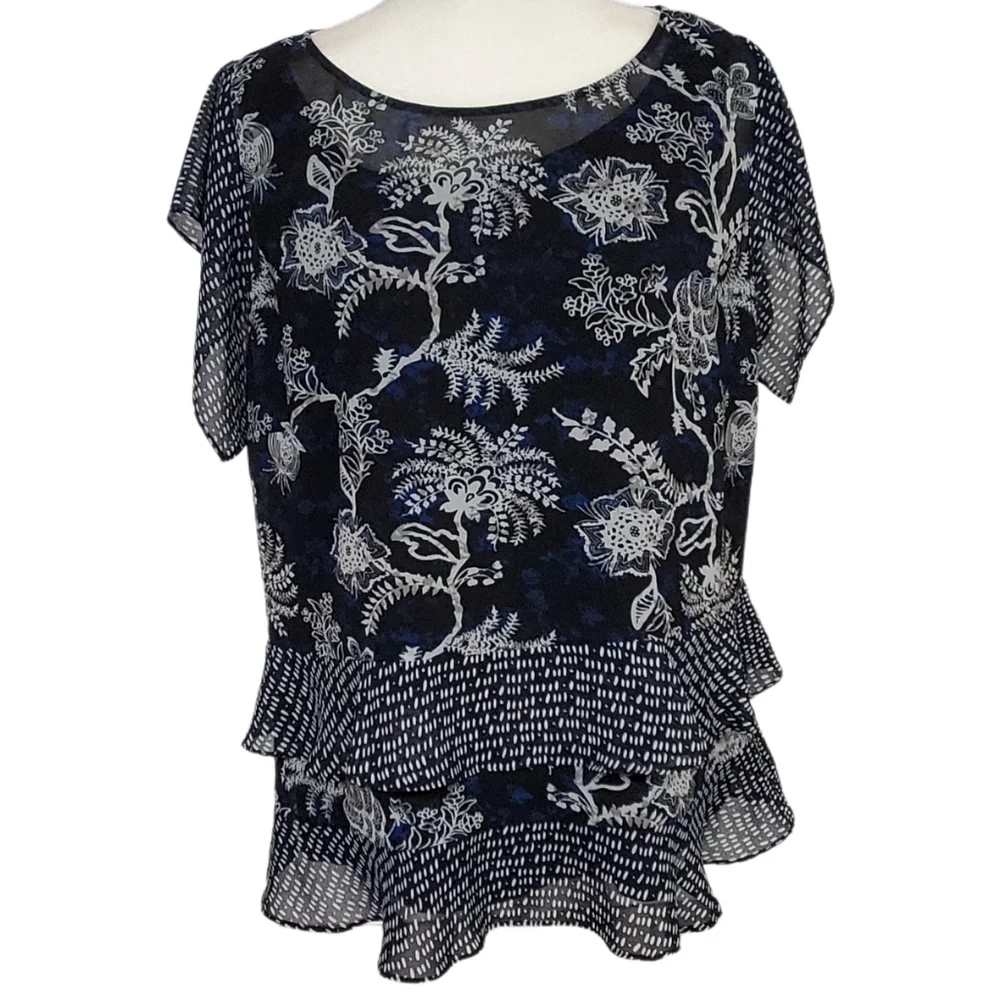 Cabi Sheer Hybrid Blouse - Picture 2 of 13